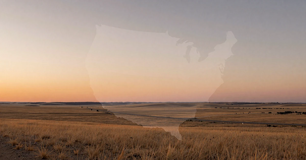 Golden sunset over a vast American landscape with a highway stretching to the horizon for trucker dating by state